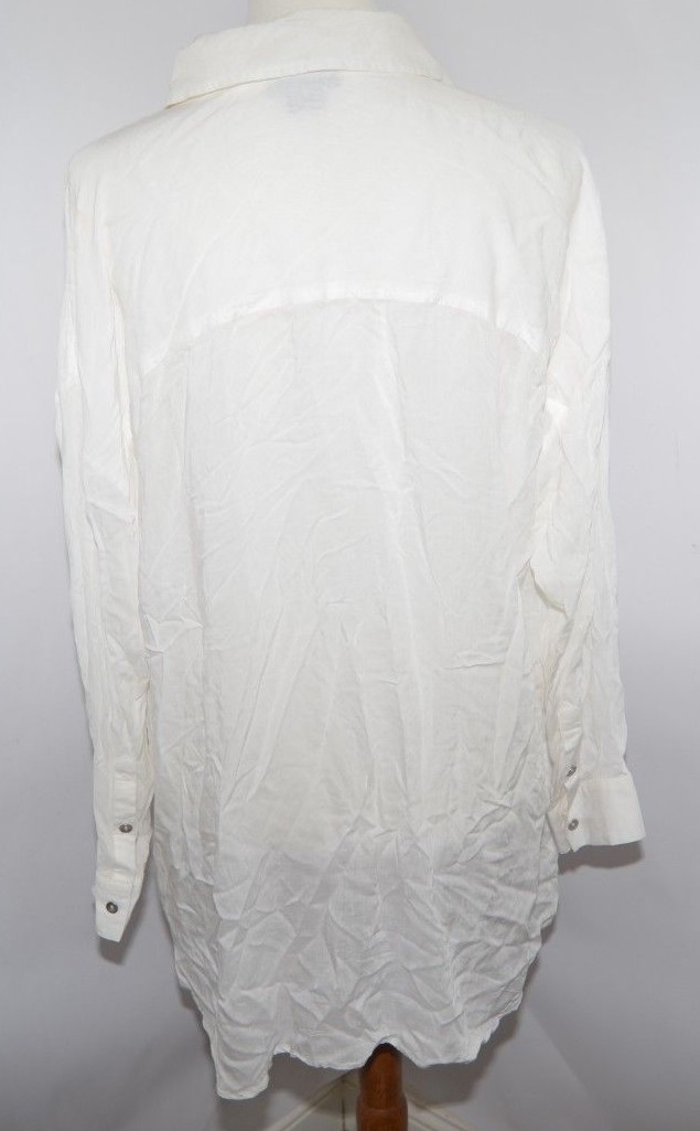 Apostrophe White Button Down Work Blouse Long Sle… - image 5