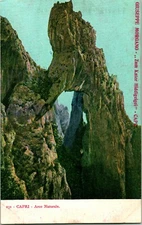 Vintage Postcard - Capri - Arco Naturale -  Guiseppe Morgano Litho Undivided