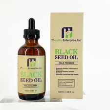 100 Black Organic Seed Oil, Pure, Cold Pressed, Nigella Sativa, 4.06 oz.