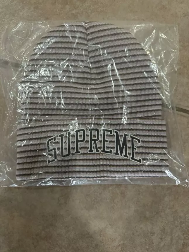 Casquette bonnet neuf avec étiquette Supreme NY arc en ciel rayures tricot logo arc FW21 DS neuve 