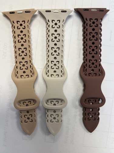 Apple Watch Bracelets 38mm Femme Silicone Lot de 3 Neuf Sans Emballage Couleurs Automne - Photo 3 sur 3