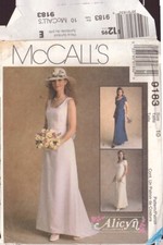 McCall's 9183 Sewing Pattern, Bridal and Bridesmaid Dresses, Size 10, Uncut