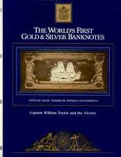 23kt Gold & Silver UNC $100 Antigua 1981 - Captain William Taylor & the Victory