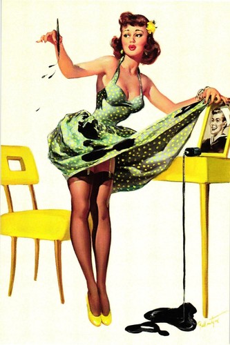 Pin Up Girls Blank Back 6" x 4" Novelty Card - Picture 2 of 2