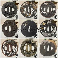 Collection Zinc Alloy Tsuba Hand Guard For Japanese Katana Sword Diy Maintenance