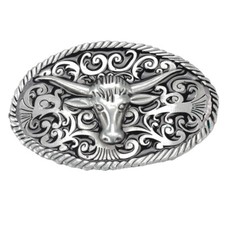 Cow Longhorn Belt Buckle Cowboy Native American Motorcyclist CW-17 