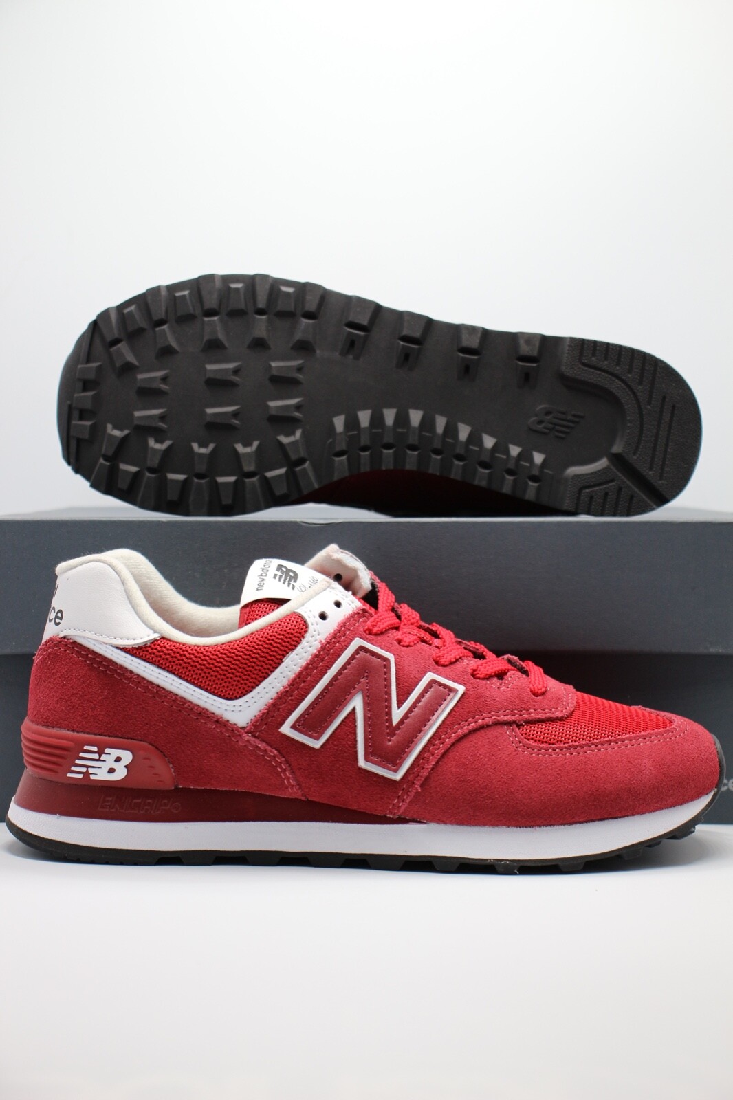 New Balance Crimson Red White Suede 