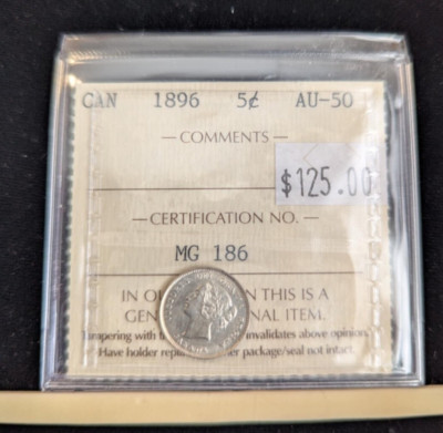 ミーページ 1896 ICCS Graded Canadian, ¢5 Cent, **AU-50** #MG 186 | eBay