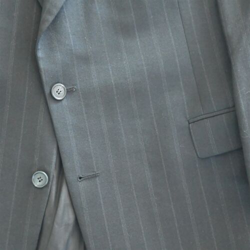 Stafford 46L 38x32 Black Stripe Hartmarx 100% Wool Mens Jacket Pants Suit - Picture 3 of 12