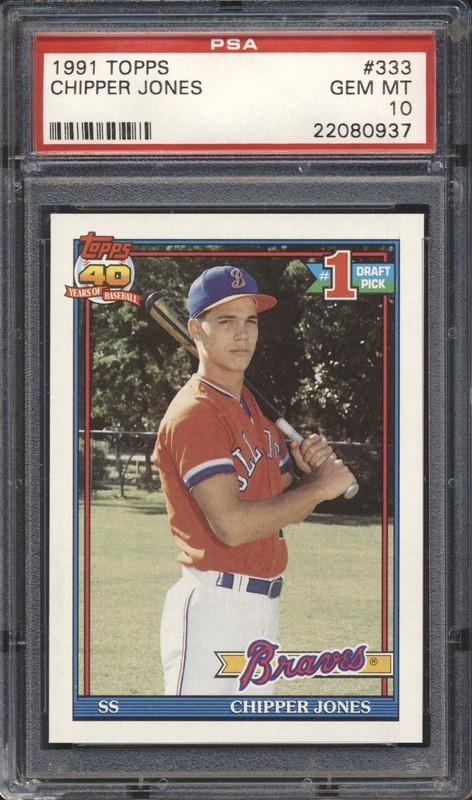 1991 Topps Baseball Chipper Jones ROOKIE #333 PSA 10 BRAVES GEM MINT HOF
