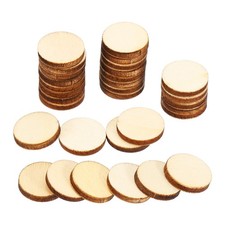 50 Pcs 0.6 Inch Unfinished Wood Circles for Crafts, Wood Round Slices
