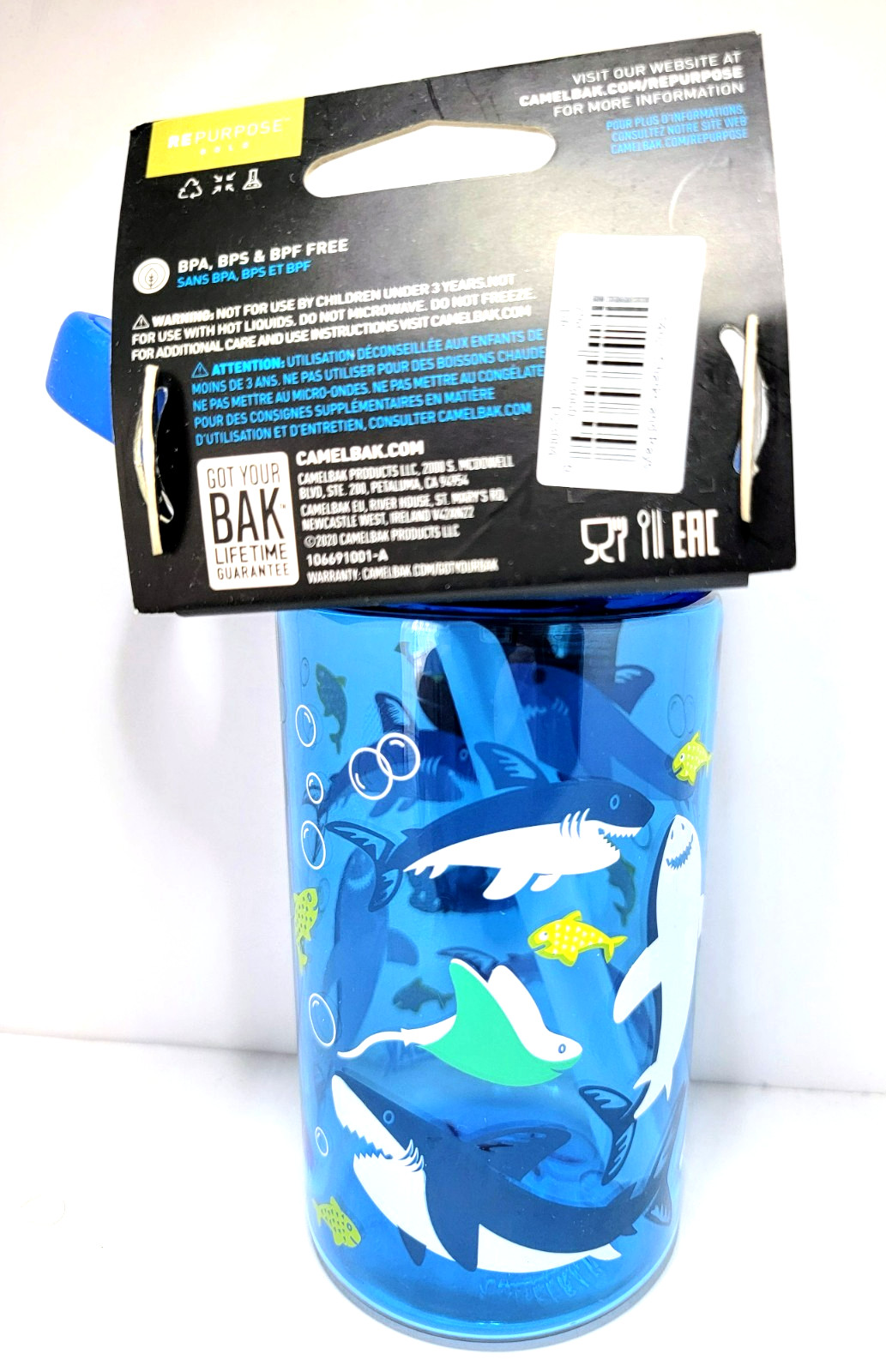 Kids CamelBak SHARKS RAYS Tritan 14oz Leak Proof BPA BPS BPF-Free Valve BOTTLE