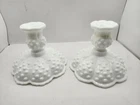 Vintage Fenton Hobnail Milk Glass Candle Holders - Please Read Full Description