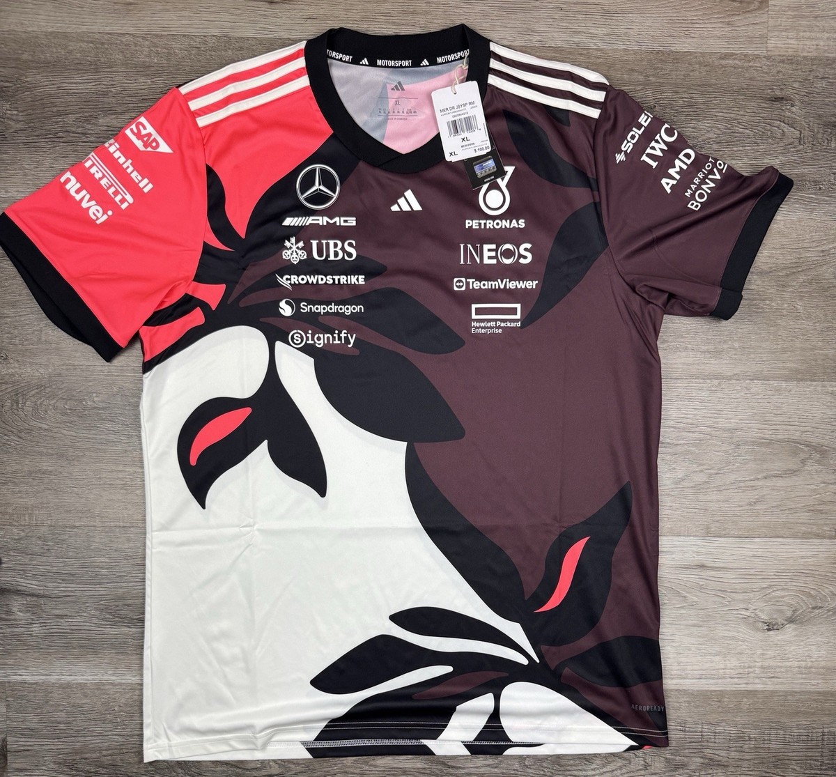 New Adidas Mercedes AMG Petronas F1 Team Driver Jersey JZ6206