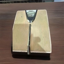 Vintage Borg mechanical bathroom scale pink/woodgrain, mid-century 