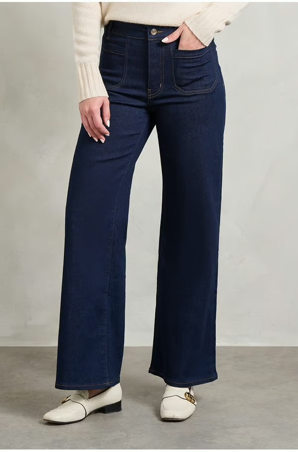 FRAME NWT Women's Le Slim Palazzo Jeans Dark Blue Rinse sz 27