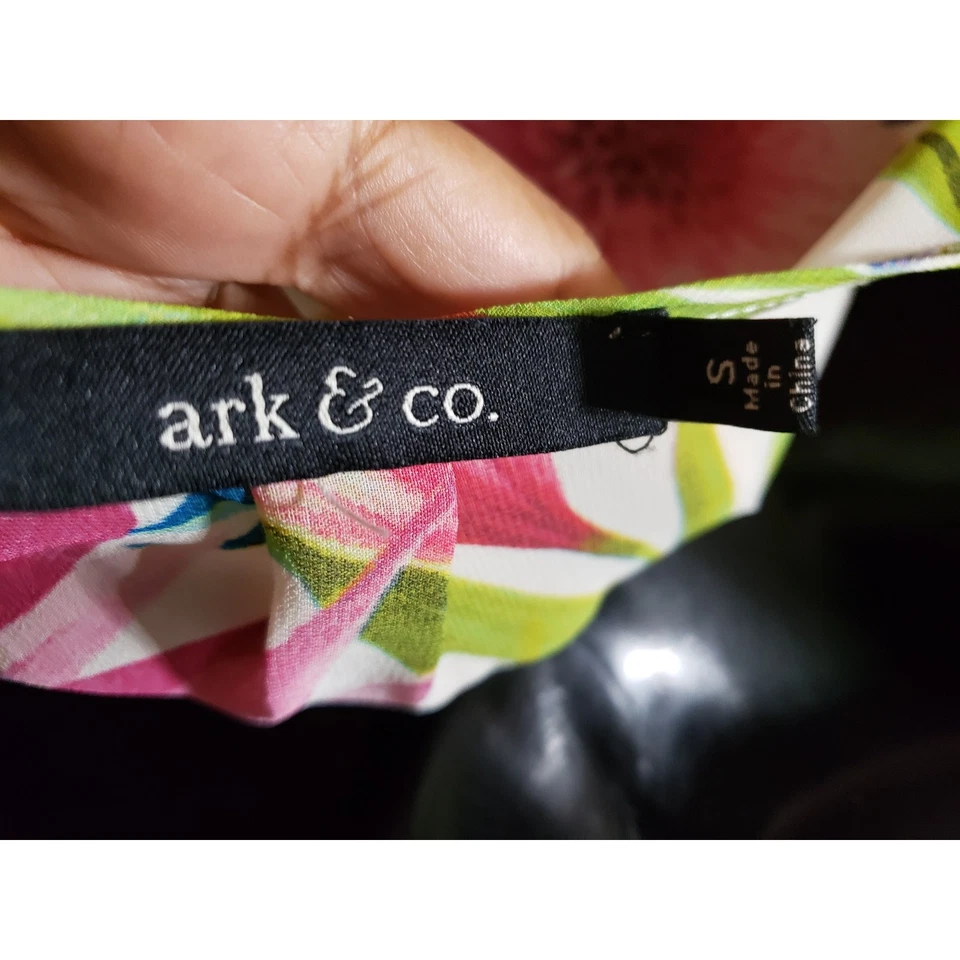 Vestido longo Ark & Co. feminino pequeno multi floral forrado gravata cintura envoltório gola V - Imagem 3 de 4