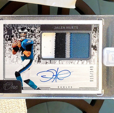 💥/149!💥 Jalen Hurts - ROOKIE - 2020 Panini One - Rookie Patch Auto /149 EAGLES