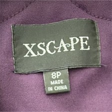 Xscape Purple Beaded Sequin Mesh Long Gown Sleeveless Scoop Neck Zip 8P