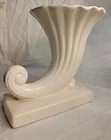 McCoy Pottery Vase Planter Cornucopia  Horn of Plenty Tassels 7 3/4" Vintage