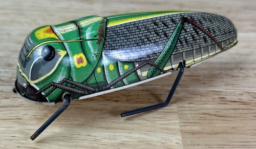 Tin Litho Grasshopper - Wind up Grasshopper Made in Japan - Needs Repair