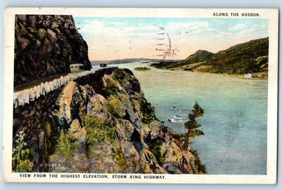 1924 Hudson New York Vintage Postcard View Highest Elevation Storm King Highway