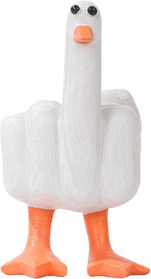 Funny Duck Decor Cute Statue White Resin Decoration Parody Stress Relieving Home