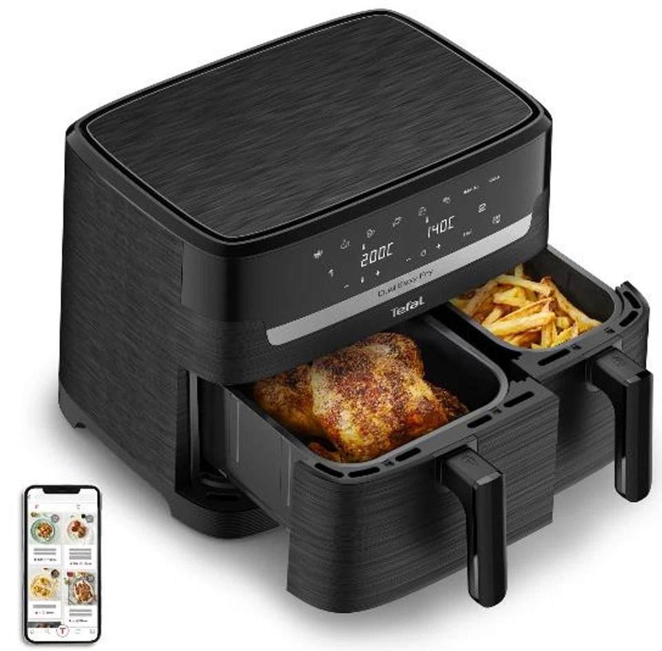 Tefal Dual Easy Fry Essential EY901N – Doppel-Heißluftfritteuse, 8,3 L, 2700 W - Bild 2 von 4