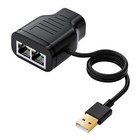  Ethernet Splitter Adapter 100 Mbps, LAN RJ45 Coupler 1 to 2 Internet Extender 