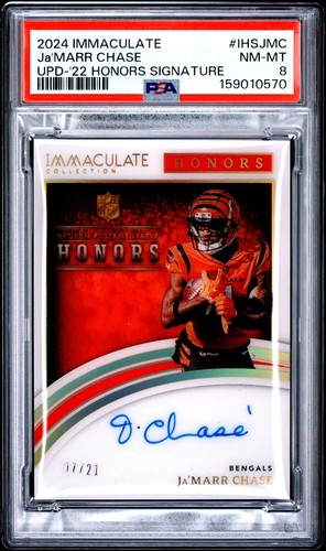 2024 PANINI IMMACULATE COLLECTION UPDATE #IHSJMC JA'MARR CHASE 7/21 PSA 8 AUTO
