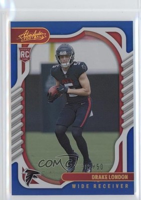 2022 Panini Absolute Rookies Spectrum Blue /50 Drake London #107 Rookie RC 1pd2