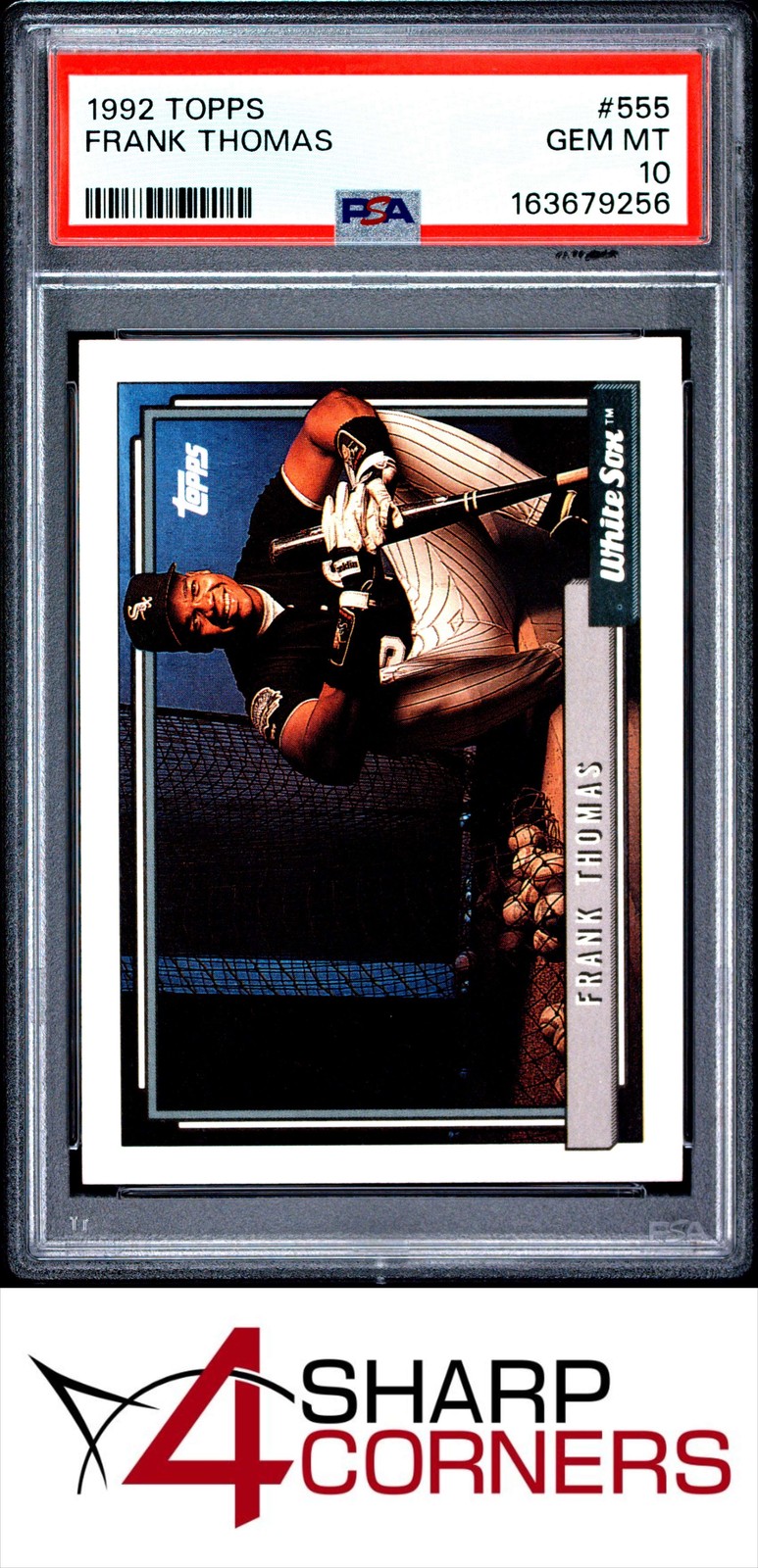 1992 TOPPS #555 FRANK THOMAS WHITE SOX HOF PSA 10 view 1