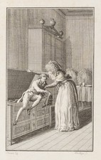 BOETTGER (*1763) nach SCHUBERT (*1761), Interieurszene mit Versteckspiel, KSt.
