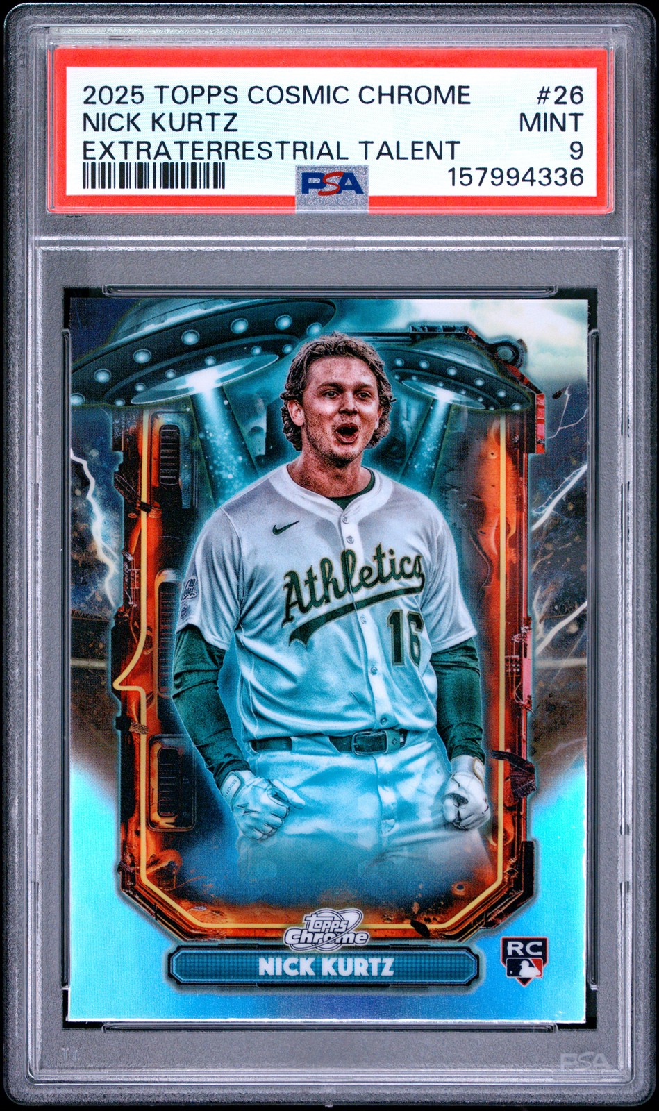 2025 TOPPS COSMIC CHROME EXTRATERRESTRIAL TALENT #26 NICK KURTZ PSA 9