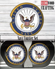 Navy Rubber Car Coasters Set of 2