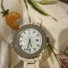 ToyWatch Unisex White Dial Silver Diamond Watch - as seen on The Blind Side film
