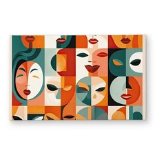 Begin Home Decor CODM2134Q0GNMB 21 x 34 in. The Faces Woman Yellow Indoor  O...