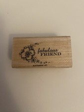 New Stampin Up! Fabulous Friend Wood Mounted Rubber Stamp RS87