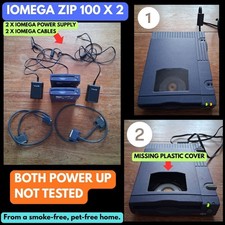 2 x Iomega Zip 100 External Drives Model Z100P2 power supply/cables NOT TESTED