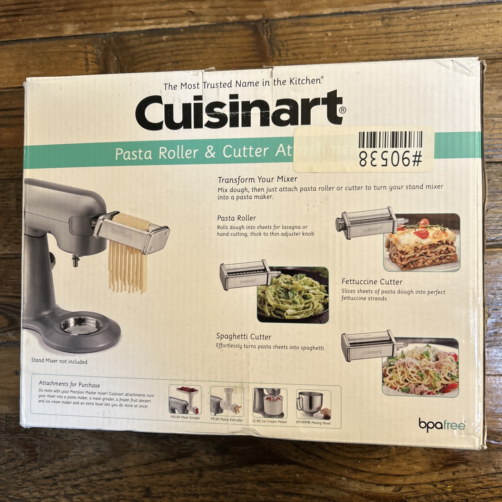 NEW IN BOX Cuisinart Pastafecto Pasta Roller Cutter Attachments PRS-50 for SM-50