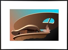 Painting of the famous 1978 Casa Arango in Acapulco