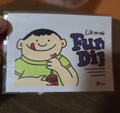 ACEO Original Painting Acrylic 2.5x3.5 Fun Dip Candy Lik A Stick Powder Candy