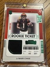 2021 Contenders Football Jamarr Chase Rookie Ticket Patch Bengals NFL Green.