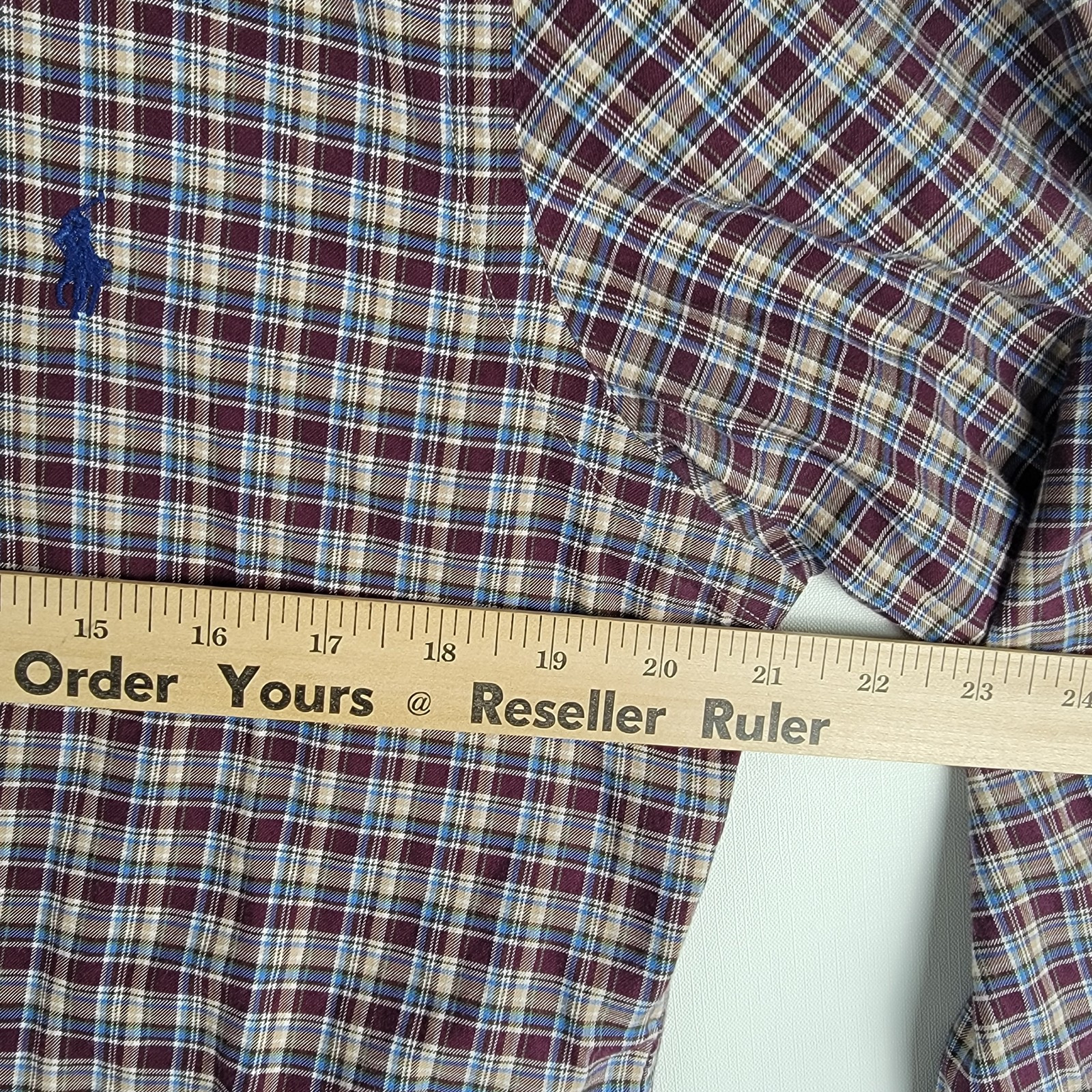 Polo Ralph Lauren camicia manica lunga bottoni PONY taglia small PLAID CHECK COTONE