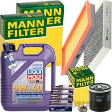 MANN INSPEKTIONSPAKET+5L LIQUI MOLY 5W-30 ÖL passend für NISSAN X-TRAIL T30 2.0
