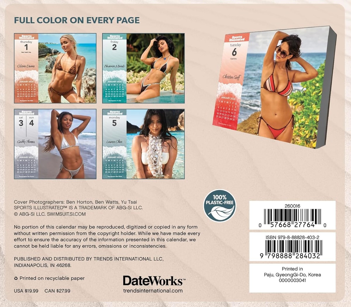 SPORTS ILLUSTRATED SWIMSUIT - 2026 DAILY DESK CALENDAR - BRAND NEW