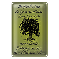 Blechschild Spruch 20X30Cm Familie Ist Wie Zweige An Baum