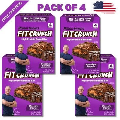 Chef Robert Irvine s Fit Crunch Chocolate Brownie High Protein Baked Bars 16/Pk