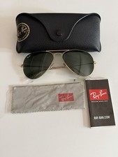 Ray-Ban RB3136 Caravan Sunglasses Gold Green G-15 58mm With Case Booklet Cloth
