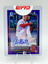 2025 Bowman Chrome Autograph Purple Refractor Quinn Mathews #/250